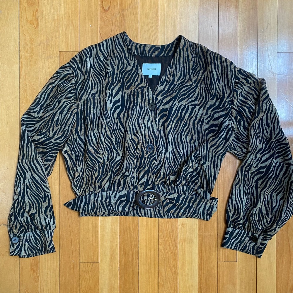 Nanushka Printed Crop Blouse